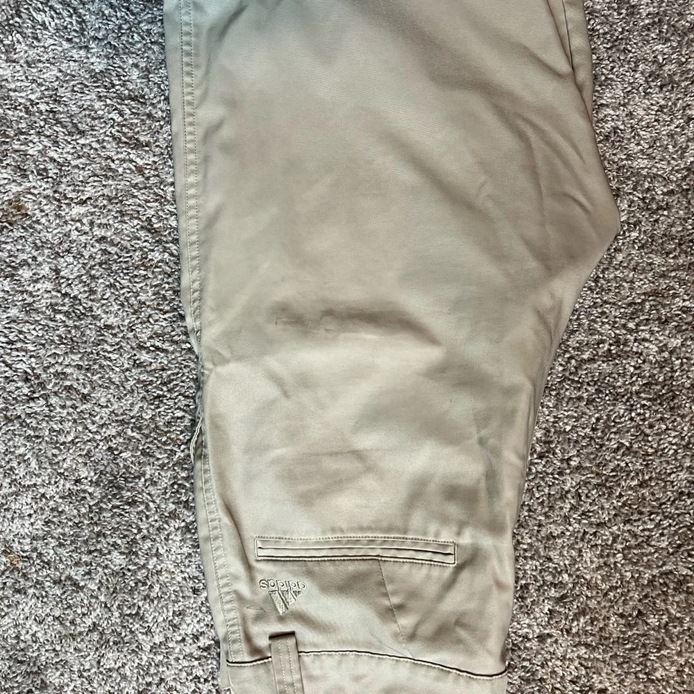 Adidas Men's Beige Flat Front Shorts - Picture 3 of 5